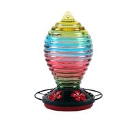 Giwnhvx Abreuvoir à Oiseaux Coloré, Mangeoire à Oiseaux, Crochet Anti-Fourmis, Mangeoire en Vitrail Adaptée à Une Suspension en Extérieur