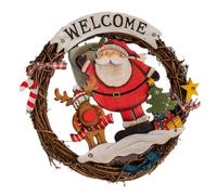 Giwnhvx Accessoires de décoration de Noël Couronne Décorations de vacances Bienvenue Panneau de porte Suspension murale A