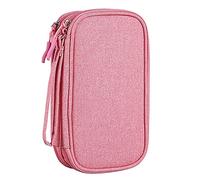 Giwnhvx Accessoires électroniques Sac organisateur, pour adaptateur d'alimentation/chargeur/câble/stylo, conçu pour les écolières (rose)