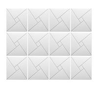 Giwnhvx Acoustique de 12 pièces avec autocollant, en mousse acoustique 12 x 12 x 0,4 pouces, carrelages acoustiques pour murs blancs