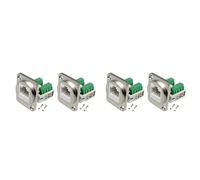 Giwnhvx Adaptateur de borne à vis RJ45 pour montage sur panneau 4 pièces, connecteur femelle pour montage sur panneau RJ45/8P8C, rallonge de borne de soudure RJ45