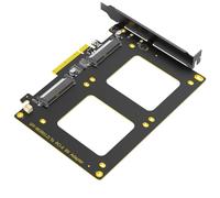 Giwnhvx Adaptateur Dual U.2 SSD vers PCIe 4.0 X8, prend en charge 2 x SSD U.2 ou soft, sans fonction répartiteur PCI-E