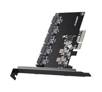 Giwnhvx Adaptateur PCIe vers 5 ports 3 III 3.0 6 Gbps SSD PCI-E PCI Express X1 Carte d'extension Support X4 X8 X16