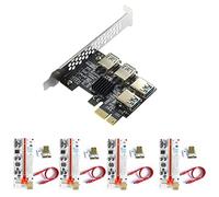 Giwnhvx Adaptateur pour carte PCI-E Express 1X Un 16X Riser 010X 4 Pièces Carte Multiplicateur de Port PCIe 1 Un 4 Emplacements PCIe pour BTC Bitcoin ETH