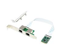 Giwnhvx Adaptateur Serveur Gigabit Ethernet Carte Réseau Gigabit M.2 B+M Double Port NIC Serveur Gigabit 10/100/1000Mbps NIC Ethernet pour PC