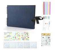 Giwnhvx Albums photo 80 pages noires A4 Papier artisanal DIY Scrapbooking Photo Cadeau d'anniversaire pour enfants Bleu marine