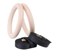 Giwnhvx Anneaux de Gymnastique en Bois Sangles Réglables Sangles d'ancrage de Porte Sangles de Pied pour Le Fitness au Poids du Corps