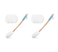 Giwnhvx Applicateur de Lotion pour le Dos, les Pieds, 8 Coussinets Remplaçables, 2 Manche Long, Applicateur de Lotion pour le Dos pour les Seniors, les Femmes