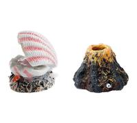 Giwnhvx Aquarium en forme de volcan en forme de bulle, pompe à oxygène, anneau de décoration en pierre, plaque de réservoir à air, décoration d'aquarium, facile à installer et à utiliser