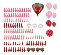 Giwnhvx Arche de ballons en forme de fraise, kit de décoration d'anniversaire (128 pièces)