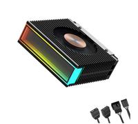 Giwnhvx ARGB M.2 2280 Dissipateur thermique SSD avec double ventilateur PWM 50 mm M.2 SSD pour PC de bureau M2, A