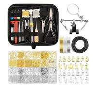 Giwnhvx Articles pour la création de bijoux pour adultes, kit d'accessoires pour la création de bijoux avec outils pour la création de bijoux, pinces à bijoux, pendentif avec lettres