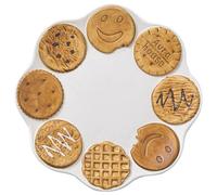 Giwnhvx Assiette à dessert de bureau, assiette à dessert pour petit déjeuner, marron et blanc, assiette à biscuits marron