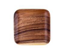 Giwnhvx Assiettes en bois de noyer Assiettes carrées pour snack en bois Gâteau Dessert Fruits Servir de petites assiettes pour sushi