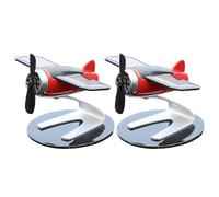 Giwnhvx Avion Rotatif à Énergie Solaire, Ornements Décoratifs, Purificateur d'air, Cadeau pour Les Amoureux des Avions, Accessoires de Bureau pour, Rouge
