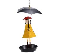 Giwnhvx Bain d'oiseaux à Suspendre pour Fille avec Plateau Parapluie Décoration de Jardin pour Patio Jardinage Extérieur Décoration Extérieure