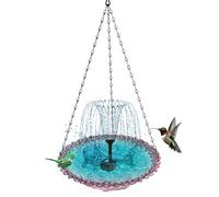 Giwnhvx Bain d'oiseaux Suspendu avec Solaire Fontaines de Bain d'oiseaux Solaires d'oiseaux Suspendus pour L'Extérieur Violet