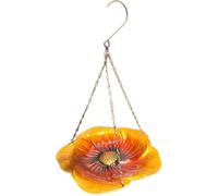 Giwnhvx Bain d'oiseaux Suspendu Petite Mangeoire à Oiseaux Mangeoire en Métal Plateau de Fleurs Mignon Plateau de Mangeoire à Oiseaux pour la Décoration de Jardin Brun Doré