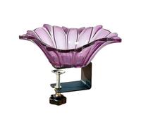 Giwnhvx Balcon de Bain d'oiseaux avec Rampe, Mangeoire à Oiseaux, Bol de Bain d'oiseaux, Clôture, Bain d'oiseaux avec Base Réglable Robuste, Rail de Pont Violet