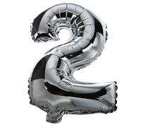 Giwnhvx Ballons argentés en forme de chiffre de 40,6 cm pour décoration d'anniversaire, de mariage