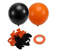Giwnhvx Ballons Orange et Noirs, Ensemble de Ballons d'halloween, 67 Ballons en Latex Orange Noir de 12 Pouces pour la Célébration d'halloween