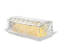 Giwnhvx Beurrier en verre pour comptoir - Beurrier transparent - Avec couvercle - Pour servir du fromage