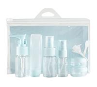 Giwnhvx Bleu 9 Pcs/Set Portable Voyage CosméTique Pot Vide Forfaits Voyage Maquillage CrèMe pour le Conteneur Recharge Bouteilles