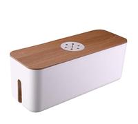 Giwnhvx Boîte à câbles en bois Boîte à câbles pour alimentation Boîte de rangement anti-poussière pour prise de charge boîte à câbles pour usage domestiqueC