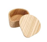 Giwnhvx Boîte à café en papier rond en bois massif pour moka avec poignée - Bol à poudre - Boîte de rangement en papier - Facile à utiliser