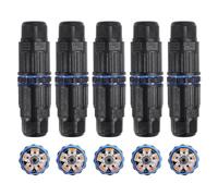 Giwnhvx Boîte de jonction étanche IP68 de 5 pièces, connecteur pour extérieur à 5 broches, pour gamme de câbles de 3,5 à 10 mm (CA 250 V, 16 A) facile à installer