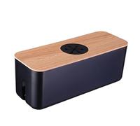 Giwnhvx Boîte de rangement en bois pour câble d'alimentation, boîte de rangement anti-poussière, chargeur de prise, boîte de rangement pour câble domestique, boîte de rangement B