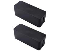 Giwnhvx Boîte de rangement en plastique Boîte de rangement d'alimentation Boîte de jonction Boîte de gestion de câble noire