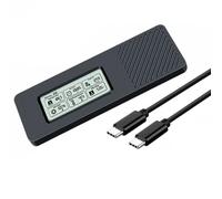 Giwnhvx Boîtier de disque dur M.2 NGFF Protocol SSD Boîtier 5 Gbps USB3.2 Affichage numérique intelligent SSD M.2