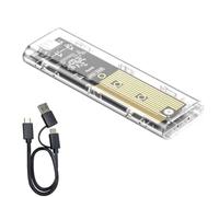 Giwnhvx Boîtier de Disque Dur Mobile SSD pour Ordinateur Portable Transparent M.2 SSD Disque Dur NVME PCIe M2 pour SSD Transparent 10 Gbps