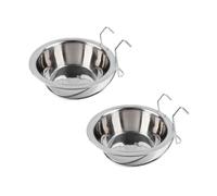 Giwnhvx Bol d'eau de Chenil Suspendu, pour Chiots en Acier Inoxydable, Bol d'eau de Cage pour Chien, Mangeoire à Vaisselle pour Chien, Support de Nourriture