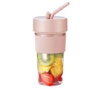 Giwnhvx Bol mélangeur portable et couvercle de voyage, avec chargement USB, rend les smoothies et milkshakes crémeux, presse-agrumes pour la cuisine, facile à installer, facile à utiliser, rose