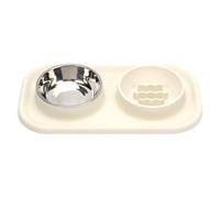 Giwnhvx Bol pour Animaux de Compagnie en Silicone Antidérapant ou pour et Chiens/pour Animaux de Compagnie en Silicone Antidérapant/Tapis de Nourriture Anti-Déversement avec Bol en Acier in