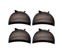 Giwnhvx Bonnet de Perruque HD Bonnet de Bas Bonnet de Perruque Transparent Bonnet en Nylon Fin Couvre-Tête Pratique Multifonctionnel Facile à Utiliser, Noir 4 Pièces
