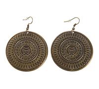 Giwnhvx Boucles d'oreilles géométriques rondes bohémiennes vintage sculptées en forme de fleur pour femme Vert ancien