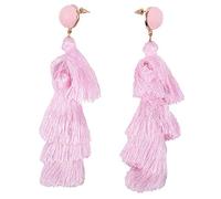 Giwnhvx Boucles d'oreilles pendantes élégantes à franges bohème pour femme Rose