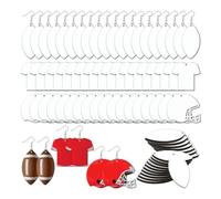 Giwnhvx Boucles d'oreilles Vierges pour Casque de Football par Sublimation, Boucles d'oreilles en MDF par Transfert de Chaleur en Vrac avec Crochets de Boucles d'oreilles