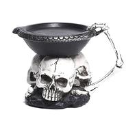 Giwnhvx Bougeoir Crâne Bougeoir Squelette Bougeoir en Résine Artisanat pour Halloween Cimetière de Noël