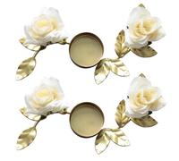 Giwnhvx Bougeoir de Mariage Chandelier Floral Bougeoir à Fleurs pour Tables Centres de Table de Mariage Bougeoir Guirlande de Roses D Installation Facile