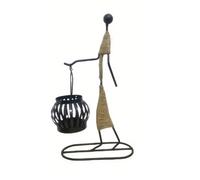 Giwnhvx Bougeoir en Fer Nordique Sculpture de Personnage Abstrait Bougeoir Lampe D'Ambiance de Table Ne Contient Pas de Bougies