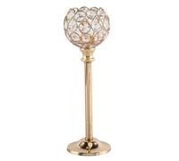 Giwnhvx Bougeoirs Européens en Métal et Cristal pour Décoration de Bureau, Bougeoirs Dorés, Décoration de Mariage ou de Maison, 1 Pièce