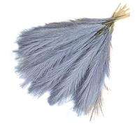 Giwnhvx Bouquet de pampa artificielle - 42 cm - Décoration bohème - Gris et bleu - Facile à installer et à utiliser
