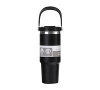 Giwnhvx Bouteille isolée sous vide de 30 oz avec poignée et paille pliable tasse à café en acier inoxydable à double paroi tasse de voyage à l'épreuve des fuites,A