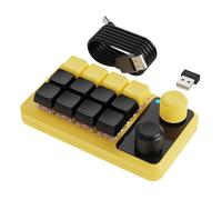 Giwnhvx Bouton Clavier RGB Gaming Clavier Mécanique Hotswap Macropad Programmation Macro 2.4G Personnalisé Noir Jaune