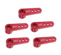 Giwnhvx Bras de klaxon servo de direction de voiture en alliage d'aluminium 25T pour pièces de chenille de voiture RC 1/10 1/8 Rouge