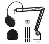 Giwnhvx Bras de microphone de studio avec installation d'une rotation avec support pour ciseaux de suspension, pour bleu nano et neige, etc